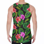 Monstera Hibiscus Hawaii Pattern Print Men's Velvet Tank Top