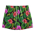 Monstera Hibiscus Hawaii Pattern Print Mesh Shorts
