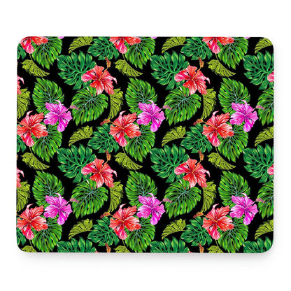 Monstera Hibiscus Hawaii Pattern Print Mouse Pad