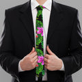 Monstera Hibiscus Hawaii Pattern Print Necktie