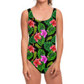 Monstera Hibiscus Hawaii Pattern Print One Piece Swimsuit