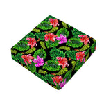 Monstera Hibiscus Hawaii Pattern Print Outdoor Seat Cushion Cover