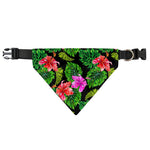 Monstera Hibiscus Hawaii Pattern Print Over The Collar Dog Bandana