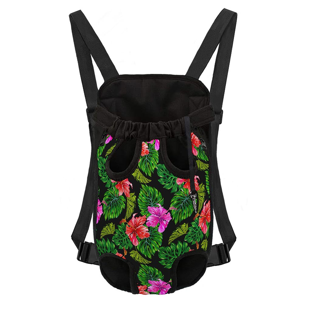 Monstera Hibiscus Hawaii Pattern Print Pet Carrier Backpack