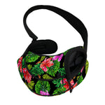 Monstera Hibiscus Hawaii Pattern Print Pet Sling Carrier
