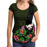 Monstera Hibiscus Hawaii Pattern Print Pet Sling Carrier