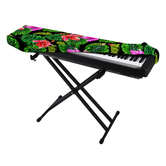 Monstera Hibiscus Hawaii Pattern Print Piano Keyboard Cover