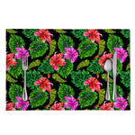 Monstera Hibiscus Hawaii Pattern Print Placemat