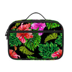 Monstera Hibiscus Hawaii Pattern Print Portable Lunch Bag