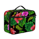 Monstera Hibiscus Hawaii Pattern Print Portable Lunch Bag