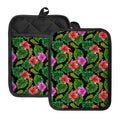Monstera Hibiscus Hawaii Pattern Print Pot Holders With Pocket
