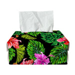 Monstera Hibiscus Hawaii Pattern Print Rectangle Tissue Box Cover
