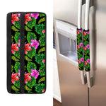 Monstera Hibiscus Hawaii Pattern Print Refrigerator Handle Covers