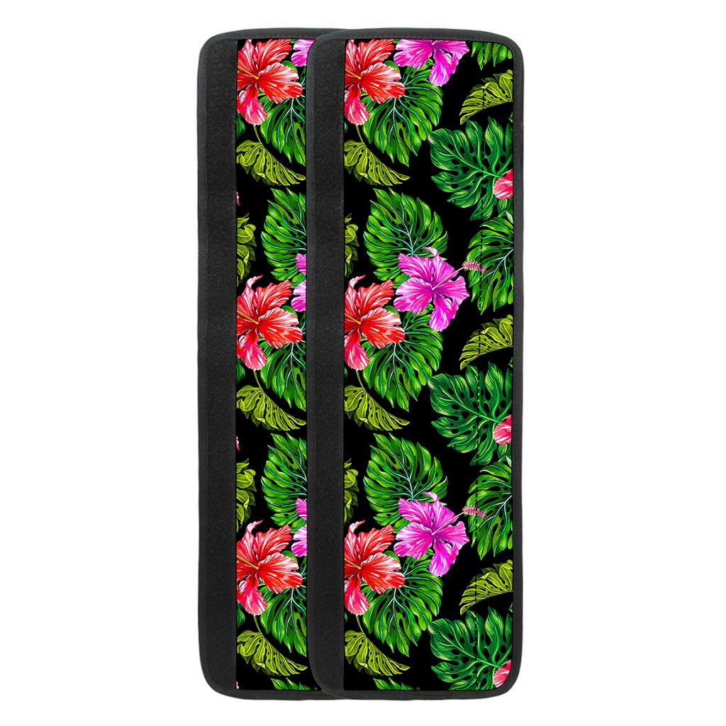 Monstera Hibiscus Hawaii Pattern Print Refrigerator Handle Covers