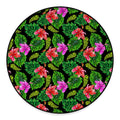 Monstera Hibiscus Hawaii Pattern Print Round Floor Mat