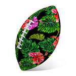 Monstera Hibiscus Hawaii Pattern Print Rugby Ball