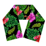 Monstera Hibiscus Hawaii Pattern Print Scarf