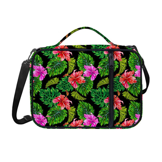 Monstera Hibiscus Hawaii Pattern Print Shoulder Strap Bible Bag