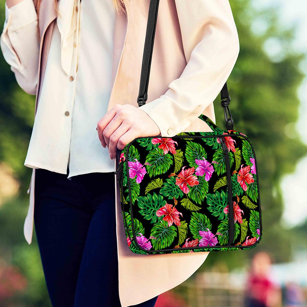 Monstera Hibiscus Hawaii Pattern Print Shoulder Strap Bible Bag