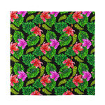Monstera Hibiscus Hawaii Pattern Print Silk Bandana