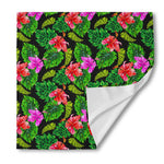 Monstera Hibiscus Hawaii Pattern Print Silk Bandana