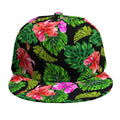Monstera Hibiscus Hawaii Pattern Print Snapback Cap