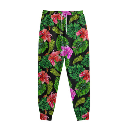 Monstera Hibiscus Hawaii Pattern Print Sweatpants