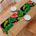 Monstera Hibiscus Hawaii Pattern Print Table Runner