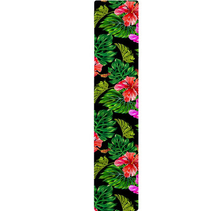 Monstera Hibiscus Hawaii Pattern Print Table Runner