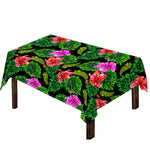 Monstera Hibiscus Hawaii Pattern Print Tablecloth
