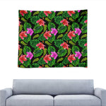 Monstera Hibiscus Hawaii Pattern Print Tapestry