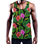 Monstera Hibiscus Hawaii Pattern Print Training Tank Top