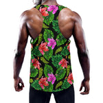 Monstera Hibiscus Hawaii Pattern Print Training Tank Top