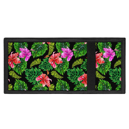 Monstera Hibiscus Hawaii Pattern Print Trifold Wallet