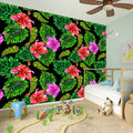 Monstera Hibiscus Hawaii Pattern Print Wall Sticker