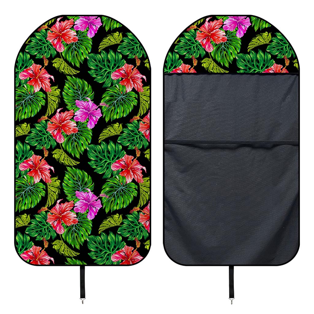 Monstera Hibiscus Hawaii Pattern Print Waterproof Car Seat Cover