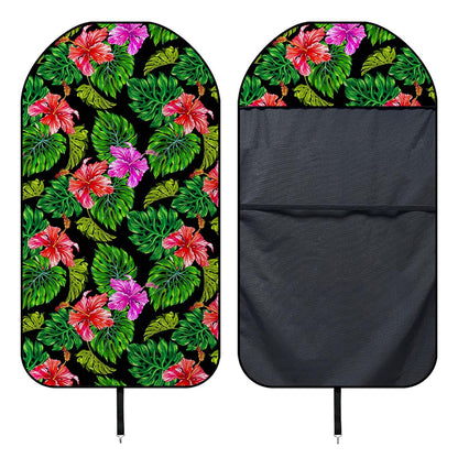 Monstera Hibiscus Hawaii Pattern Print Waterproof Car Seat Cover