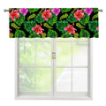 Monstera Hibiscus Hawaii Pattern Print Window Valance