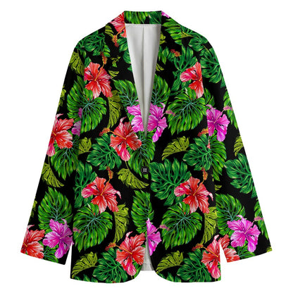 Monstera Hibiscus Hawaii Pattern Print Women's Blazer