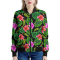 Monstera Hibiscus Hawaii Pattern Print Women's Bomber Jacket