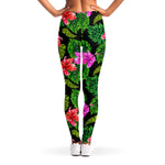 Monstera Hibiscus Hawaii Pattern Print Women's Leggings