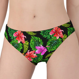 Monstera Hibiscus Hawaii Pattern Print Women's Panties