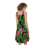 Monstera Hibiscus Hawaii Pattern Print Women's Sleeveless Dress