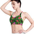 Monstera Hibiscus Hawaii Pattern Print Women's Sports Bra