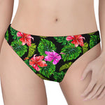 Monstera Hibiscus Hawaii Pattern Print Women's Thong