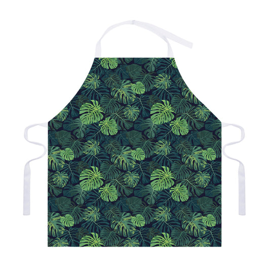 Monstera Palm Leaves Pattern Print Adjustable Apron