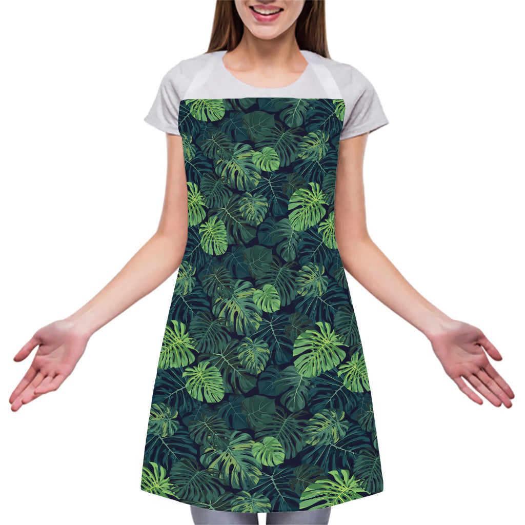 Monstera Palm Leaves Pattern Print Adjustable Apron