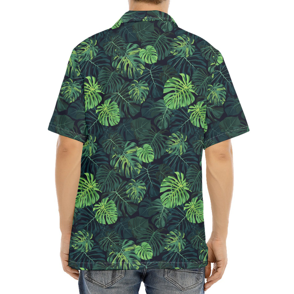 Monstera Palm Leaves Pattern Print Aloha Shirt