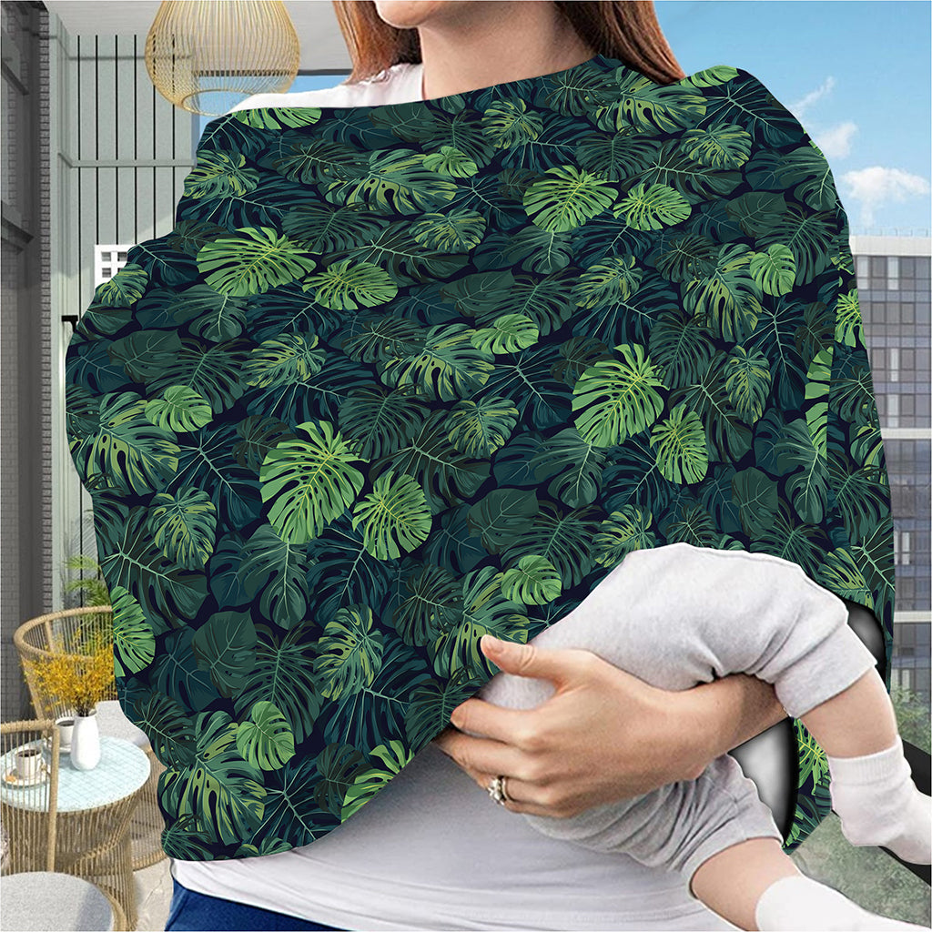 Monstera Palm Leaves Pattern Print Baby Seat Cover