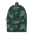Monstera Palm Leaves Pattern Print School Backpack